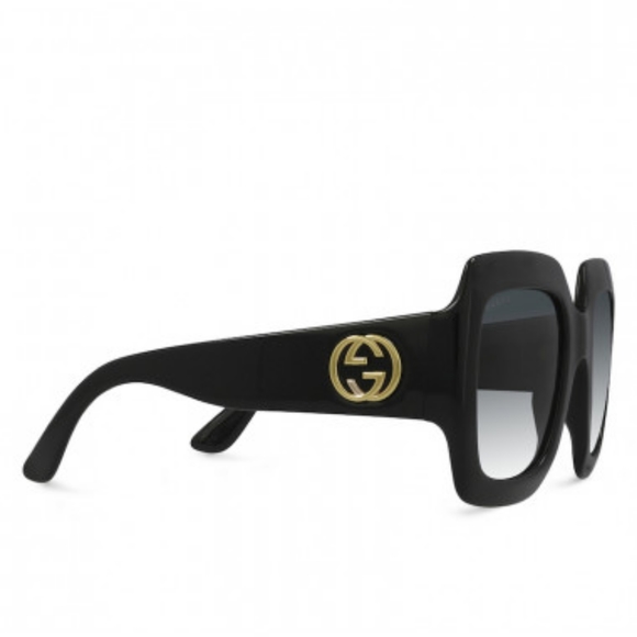 NEW GUCCI GG0053SN 001 OVERSIZED WOMEN’S BLACK SQUARE SUNGLASSES - Picture 7 of 9